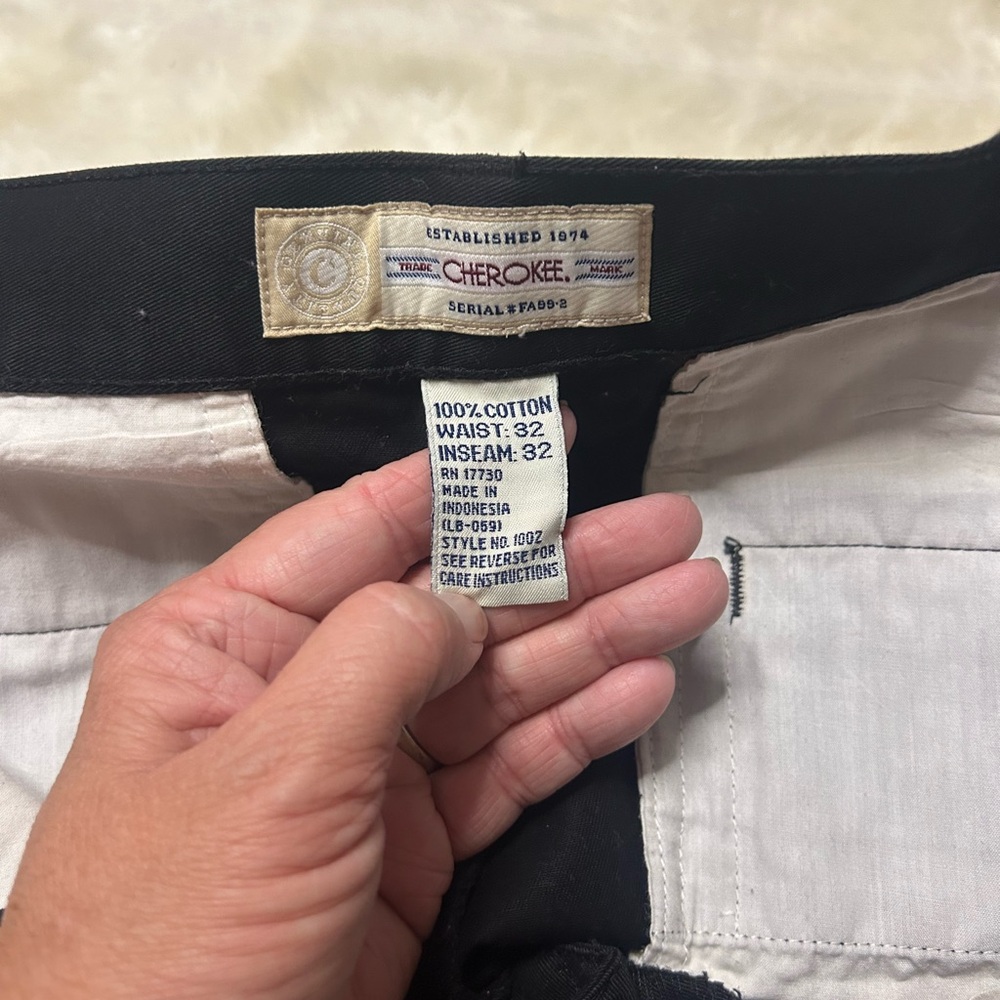 Men’s Cherokee black slacks 100%cotton 32x32